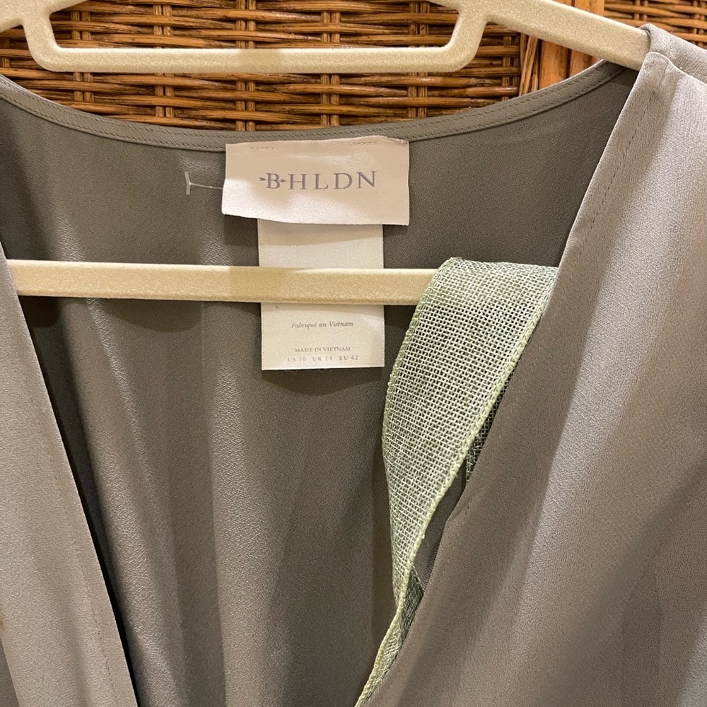 Bhldn bridesmaid dress in sage green worn once.  Perfect condition.